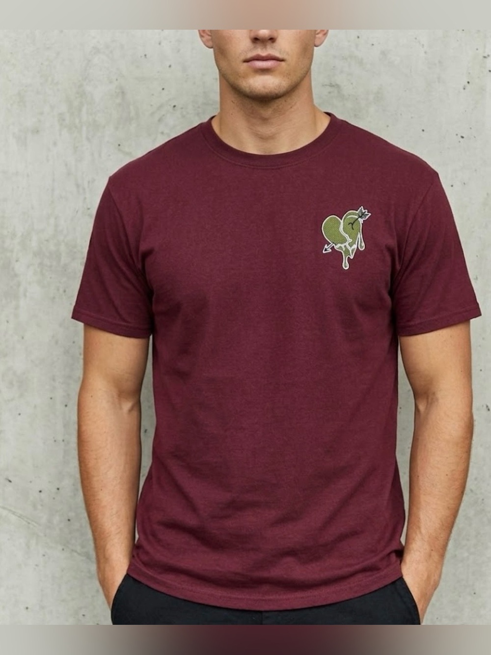 REASON Men's Maroon Crew Neck Graphic T-Shirt size XXL